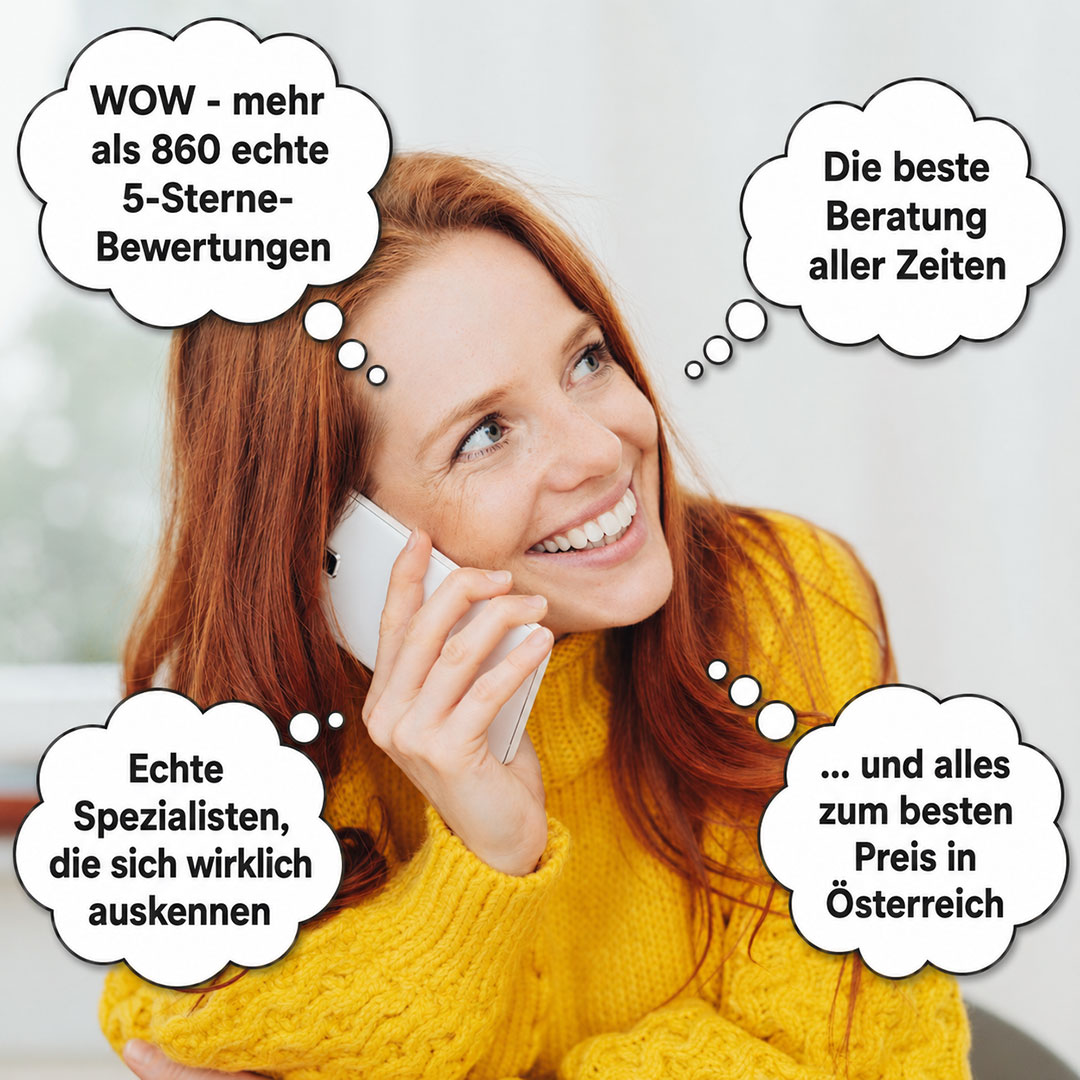 Zufriedene Kundin telefoniert mit PRIVATpatient – private Krankenversicherung Beratung